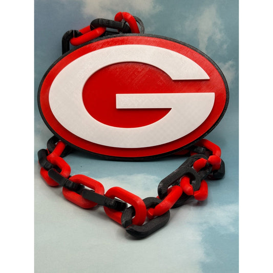 Georgia Bulldogs Logo Oversized Fan Necklace Pendant Chain