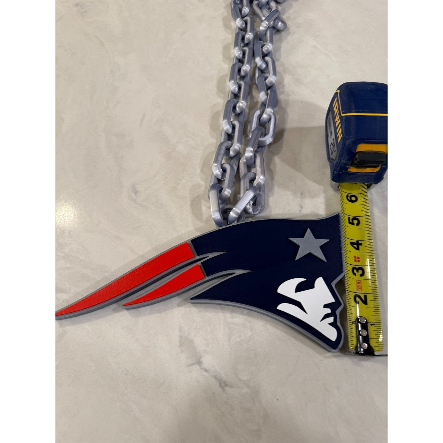 New England Patriots Oversized Hype Chain & Logo Pendant HandMade 3D Printed