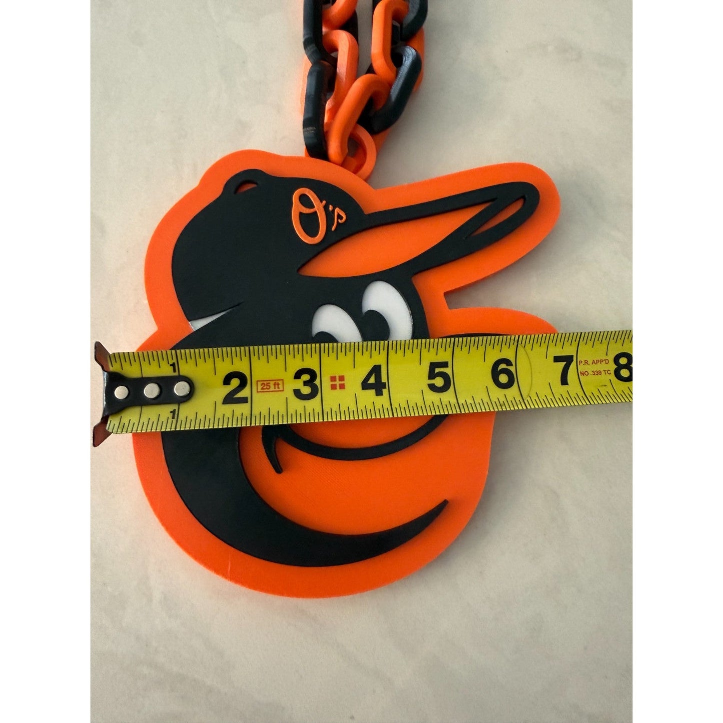 Baltimore Orioles Oversized Logo Pendant And Chain Necklace