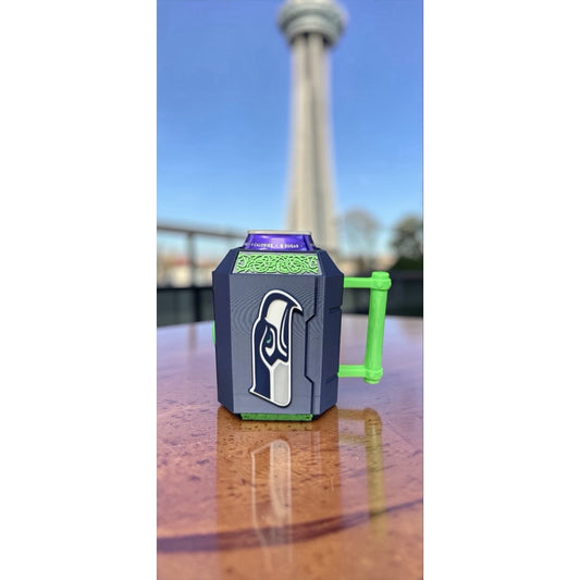3D Printed Seattle Seahawks Can Holder Koozie - Fits 12oz Cans