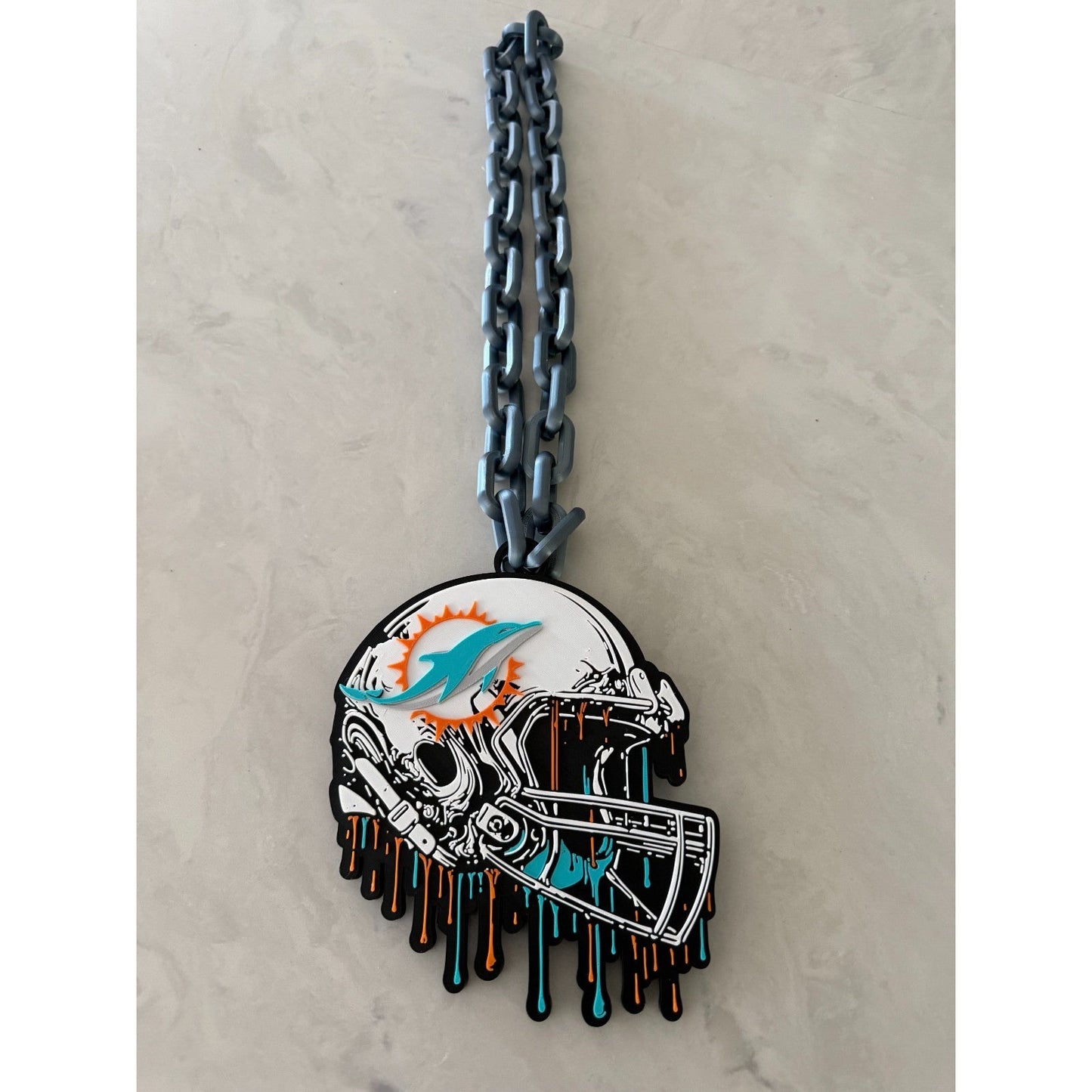 Miami Dolphins Helmet Logo Fan Drip Hype Chain