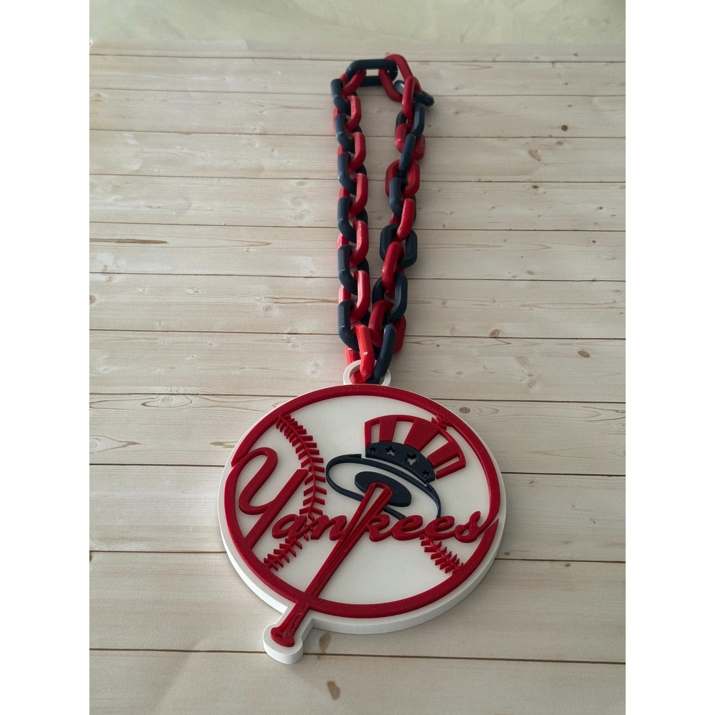 New York Yankees Oversized Fan Necklace, Hype Chain Join "the Bleacher Creature,