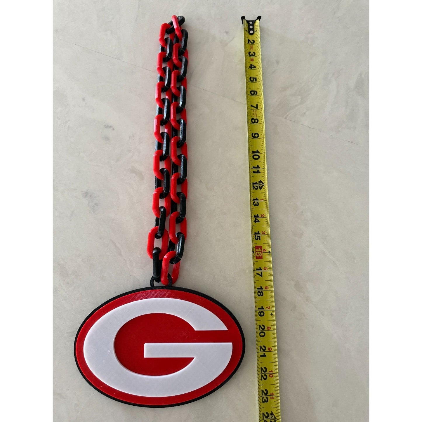 Georgia Bulldogs Logo Oversized Fan Necklace Pendant Chain