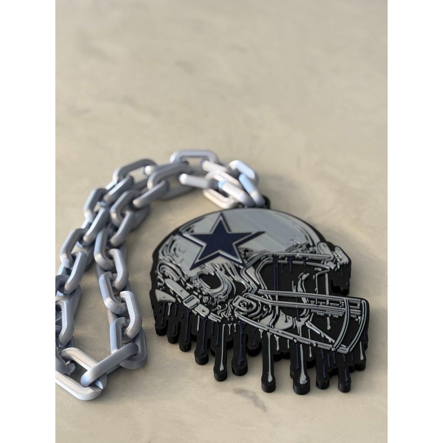 Dallas Cowboys Helmet Drip Hype Chain Necklace "How 'Bout Them Cowboys!"