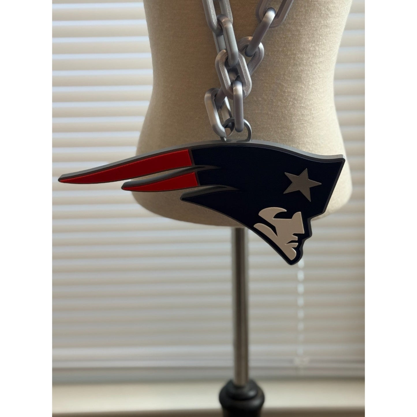 New England Patriots Oversized Hype Chain & Logo Pendant HandMade 3D Printed