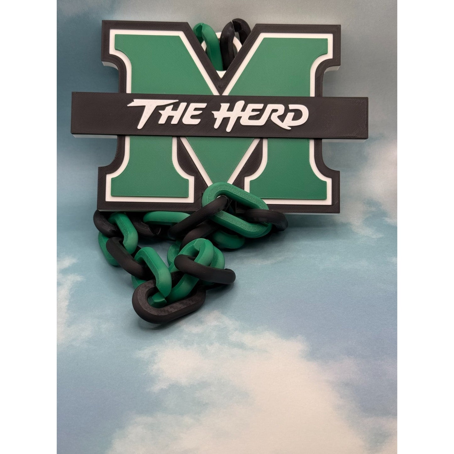 Marshall Thundering Herd Logo Oversized Necklace, Hype Chain "Thundering Herd"