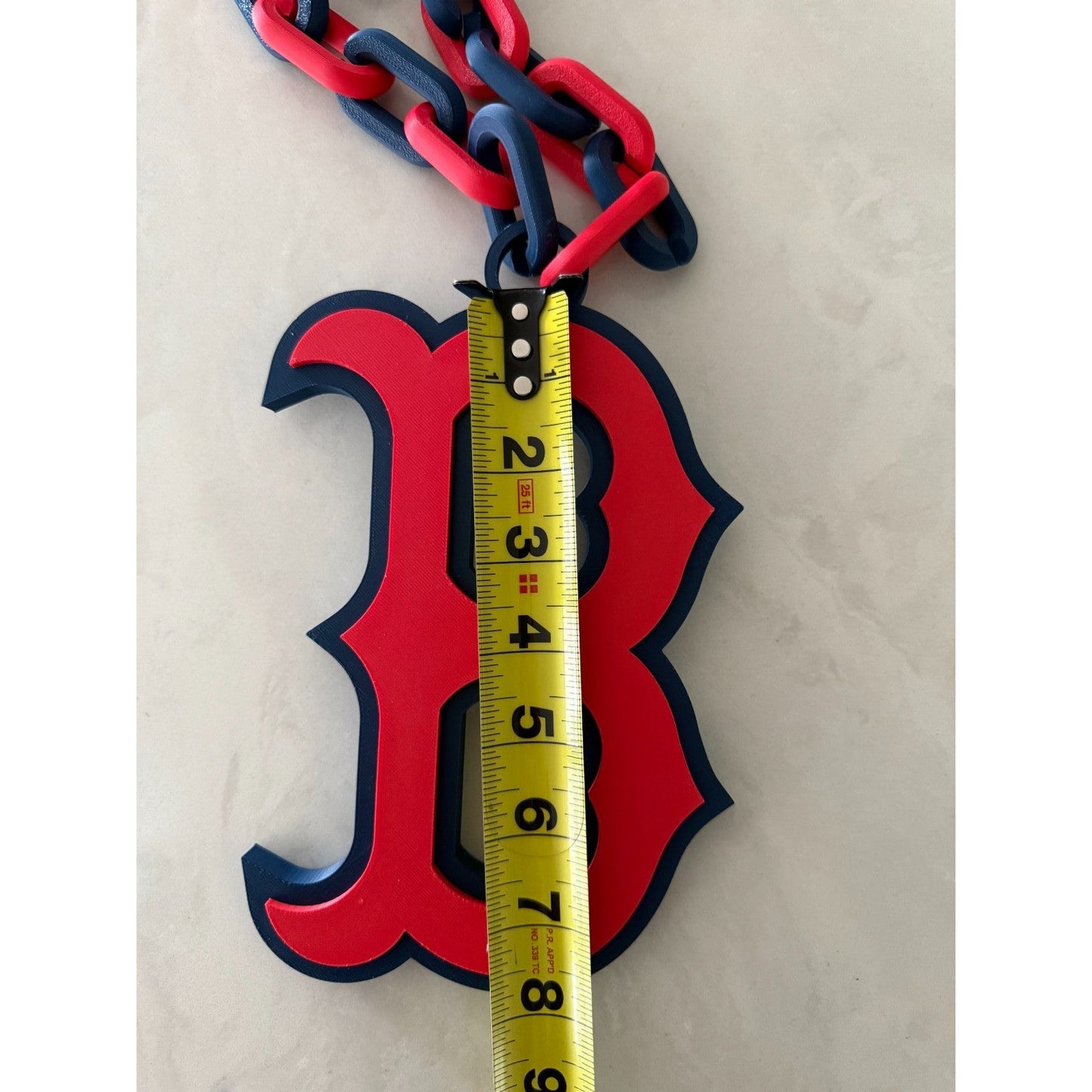 Boston Red Sox Oversized Logo Fan Pendant and Chain Handmade 3D
