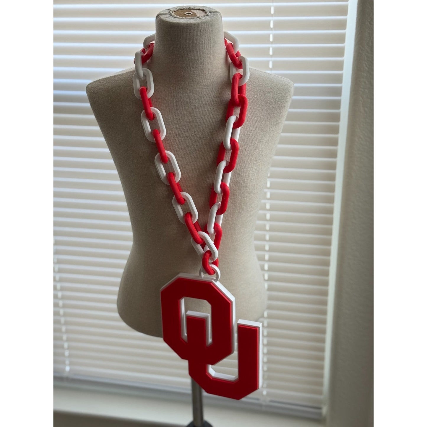 Oklahoma Sooners Logo Oversized Necklace Chain "Boomer Sooner"