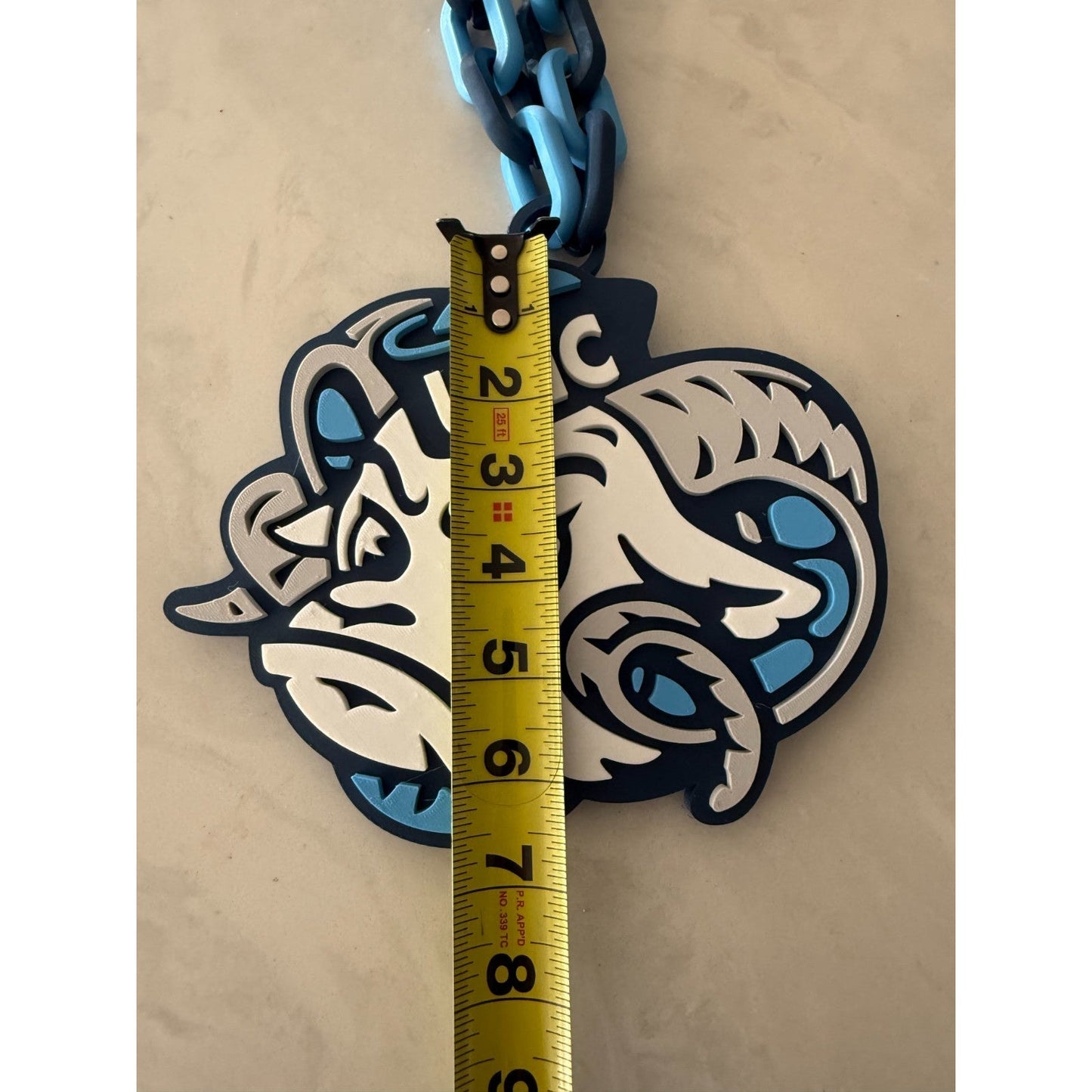 North Carolina Tar Heels Logo Oversized Necklace, Pendant Chain “UNCommon”