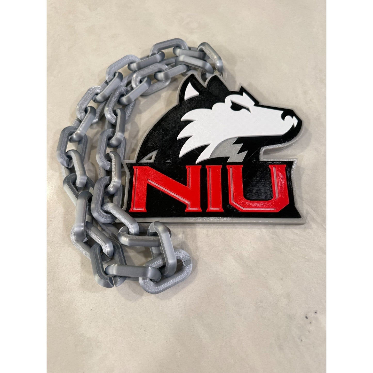 Northern Illinois Huskies Logo Oversized Necklace, Pendant Chain