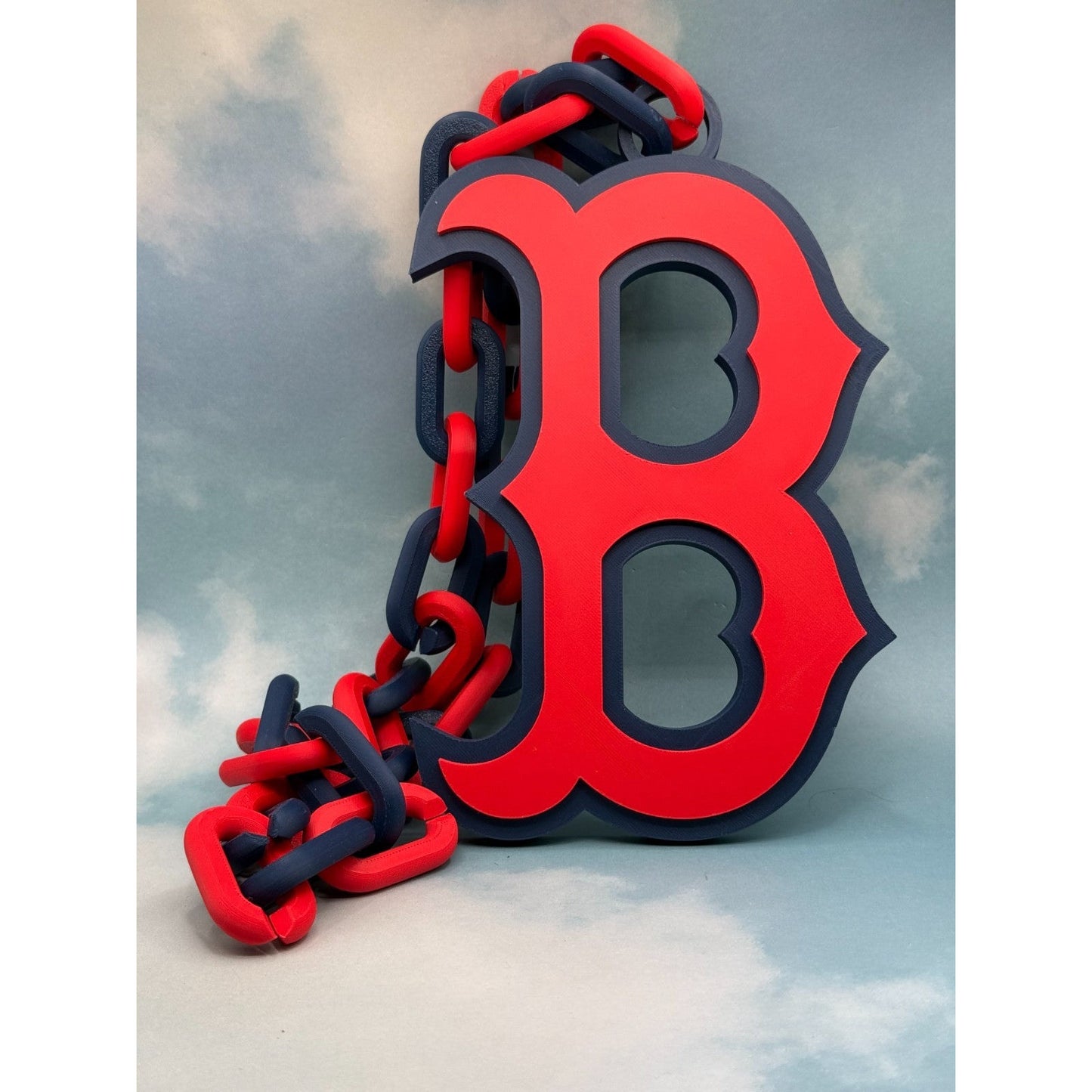 Boston Red Sox Oversized Logo Fan Pendant and Chain Handmade 3D
