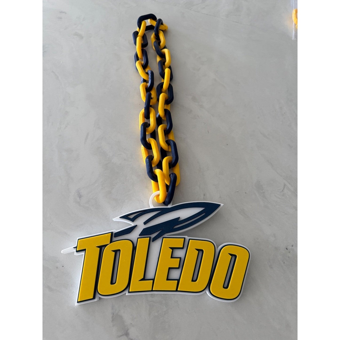 Toledo Rockets Logo Oversized Necklace, Pendant Chain,Show Your Rocket Pride