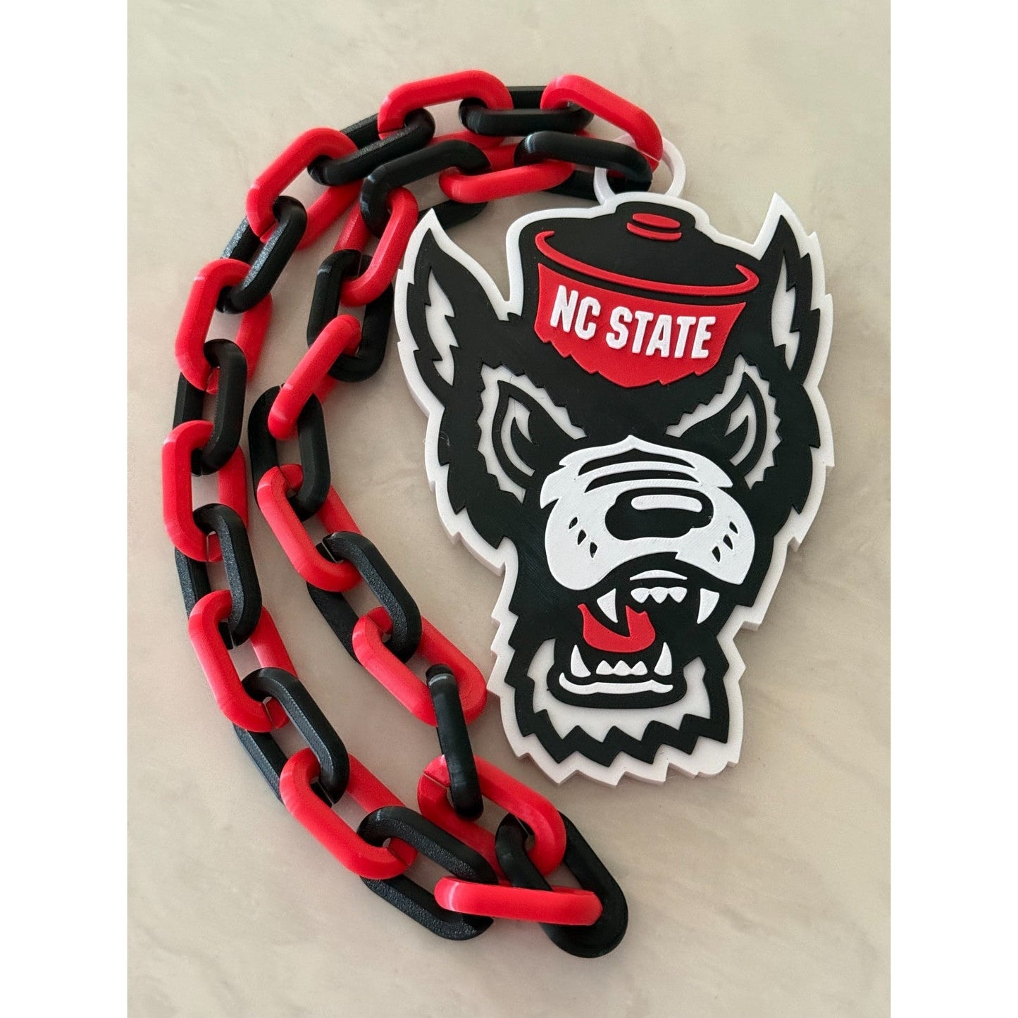 North Carolina State Wolfpack Logo Necklace & Oversized Chain, Think And Do.