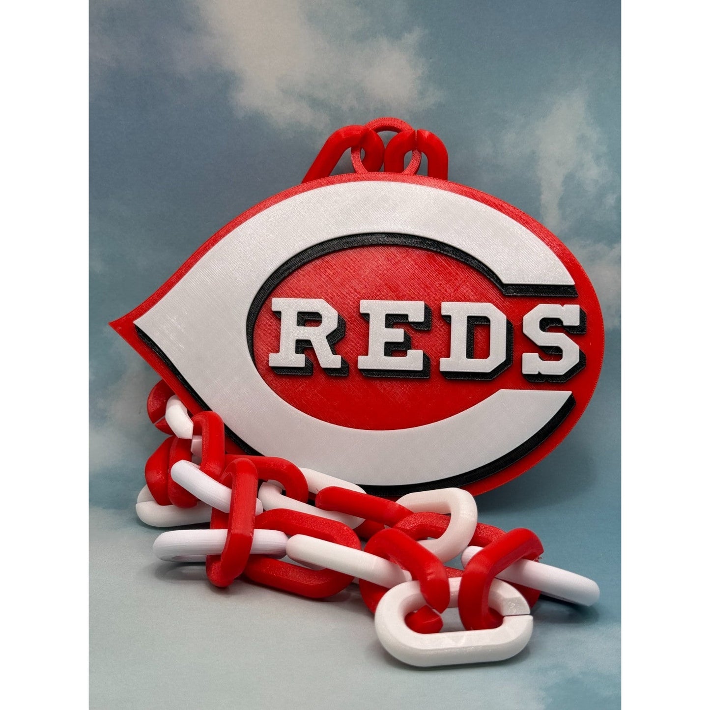Cincinnati Reds Oversized Fan Logo Necklace Pendant 3D Printed