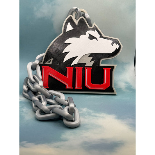 Northern Illinois Huskies Logo Oversized Necklace, Pendant Chain