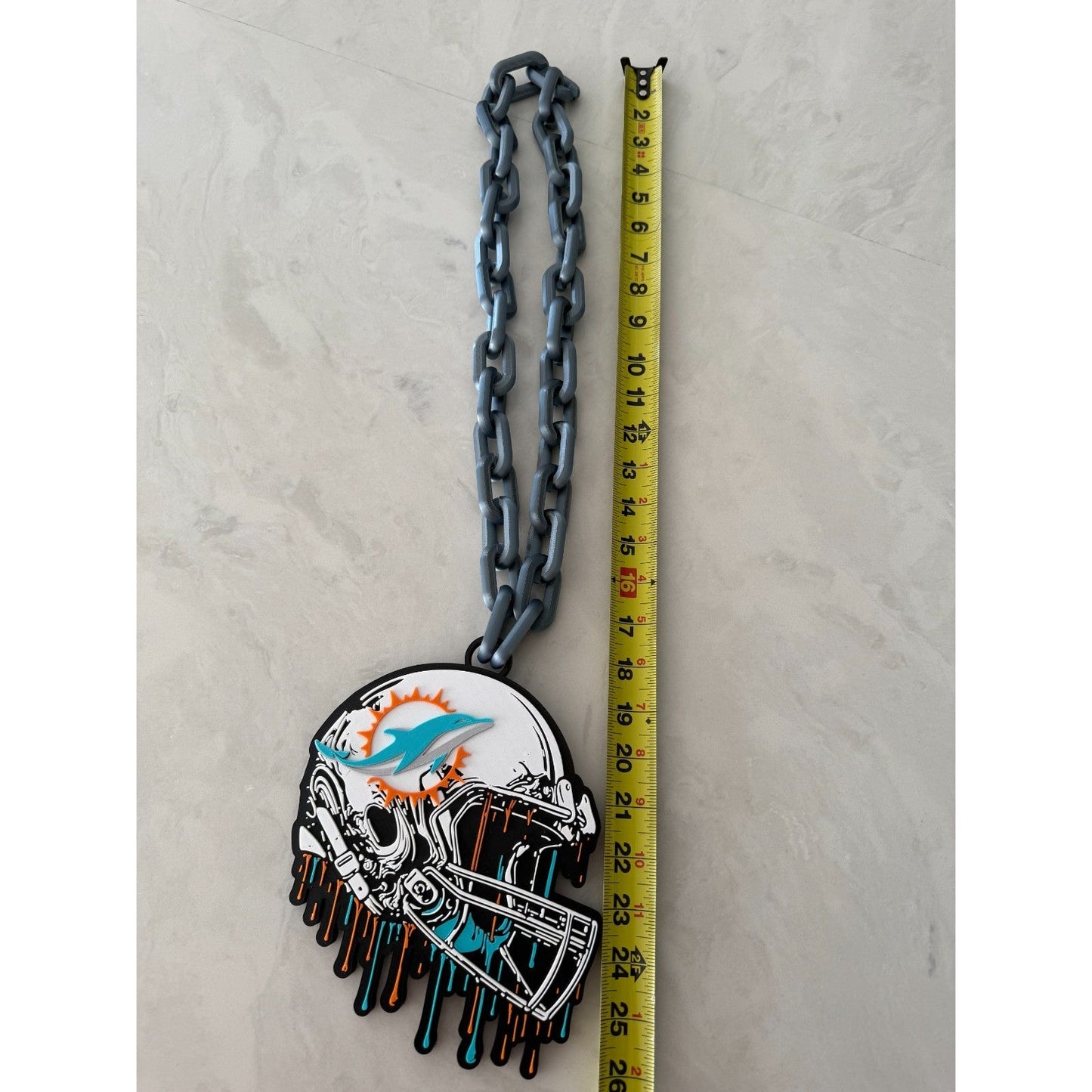 Miami Dolphins Helmet Logo Fan Drip Hype Chain