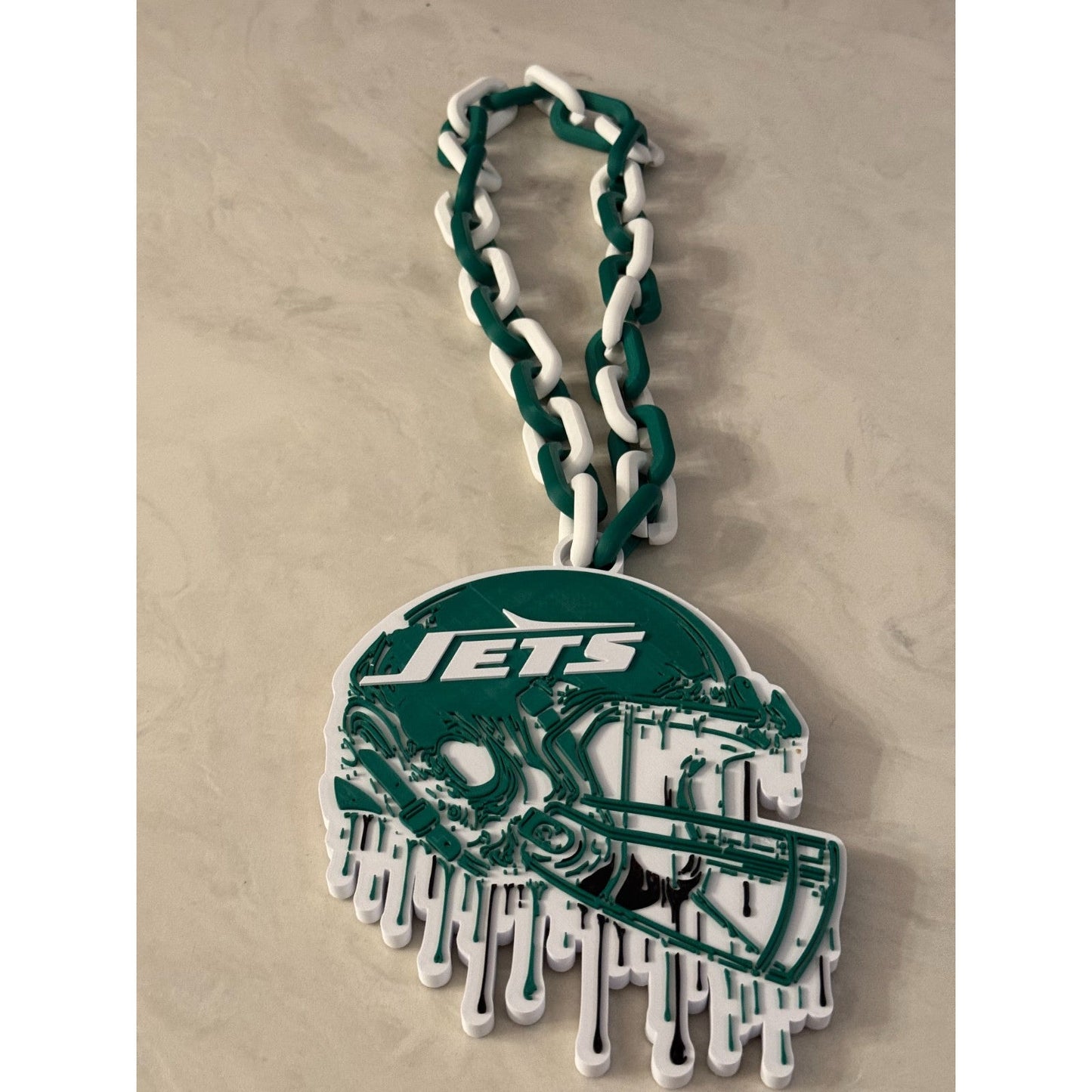 New York Jets Helmet Drip Oversized Pendant Hype Chain  “Play Like a Jet”,