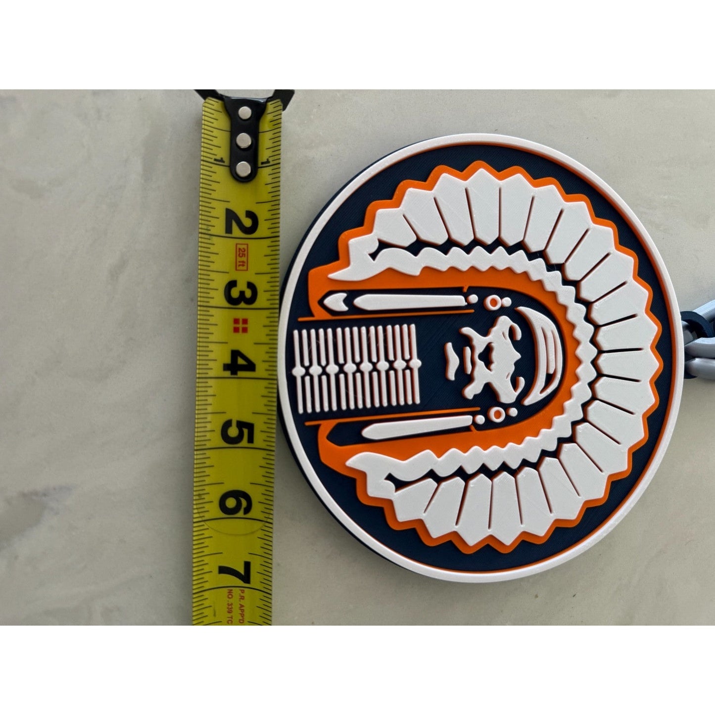 Illinois Fighting Illini  Logo Oversized Necklace, Pendant Chain
