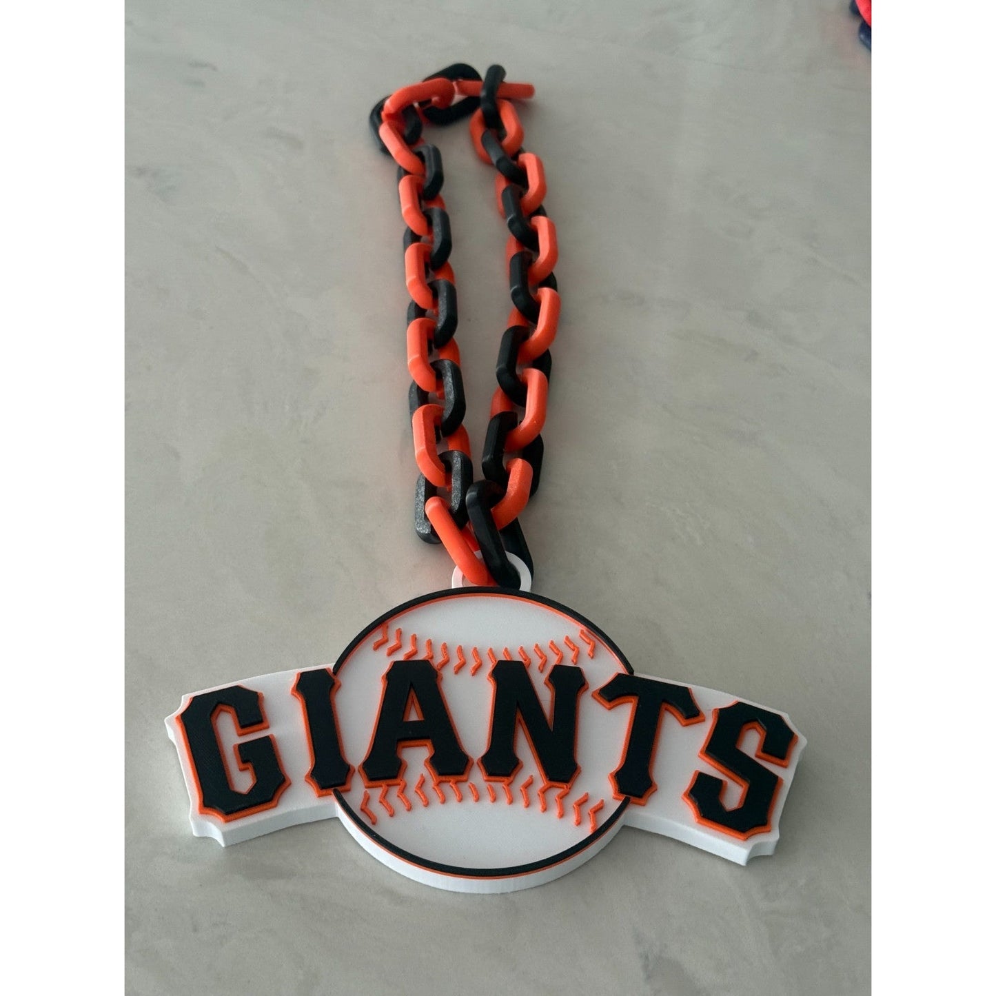 San Francisco Giants Logo Fan Necklace "Let's Go Giants Let's Go"