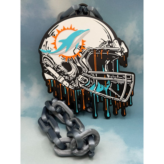 Miami Dolphins Helmet Logo Fan Drip Hype Chain