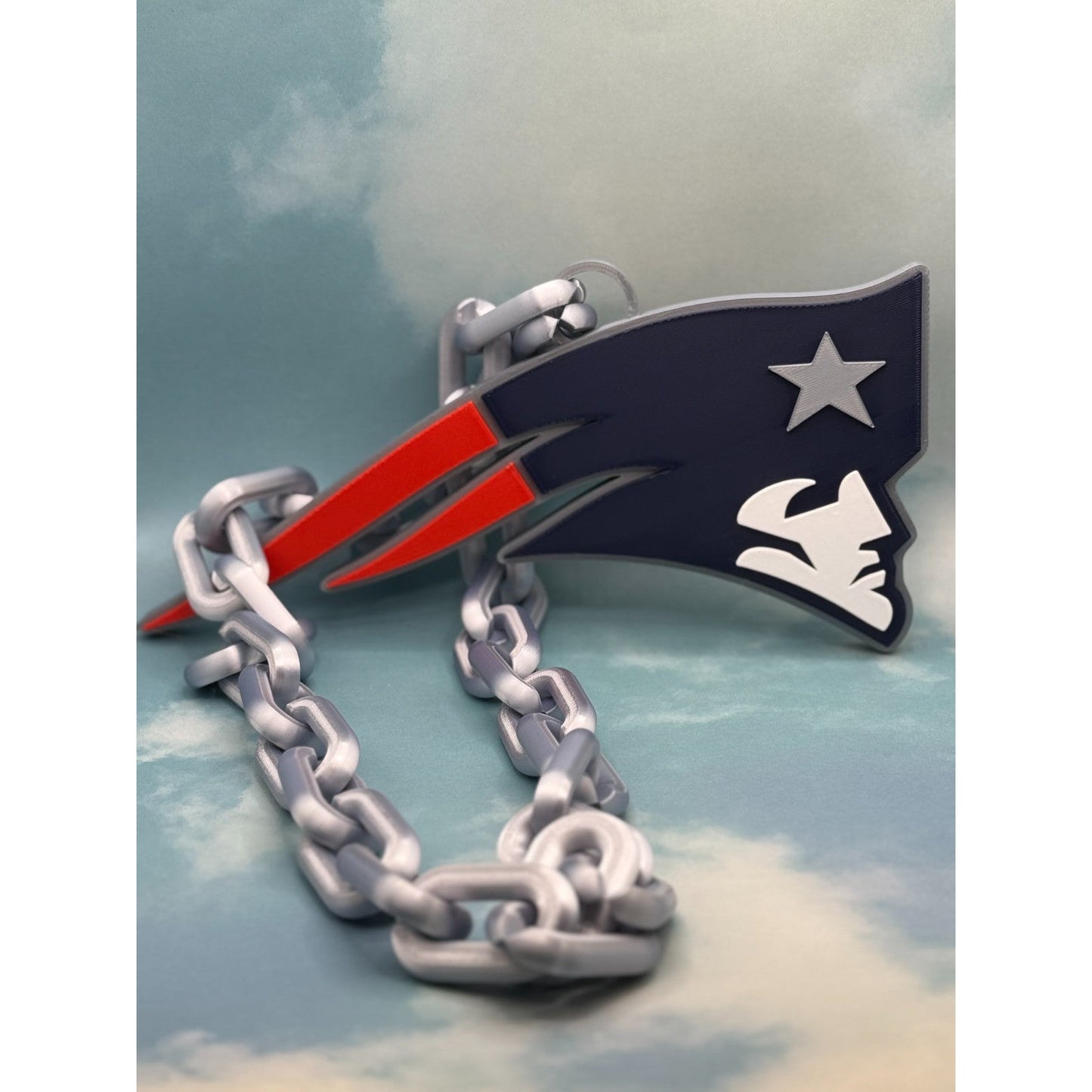 New England Patriots Oversized Hype Chain & Logo Pendant HandMade 3D Printed