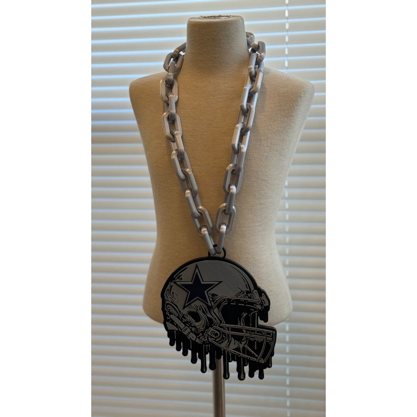 Dallas Cowboys Helmet Drip Hype Chain Necklace "How 'Bout Them Cowboys!"
