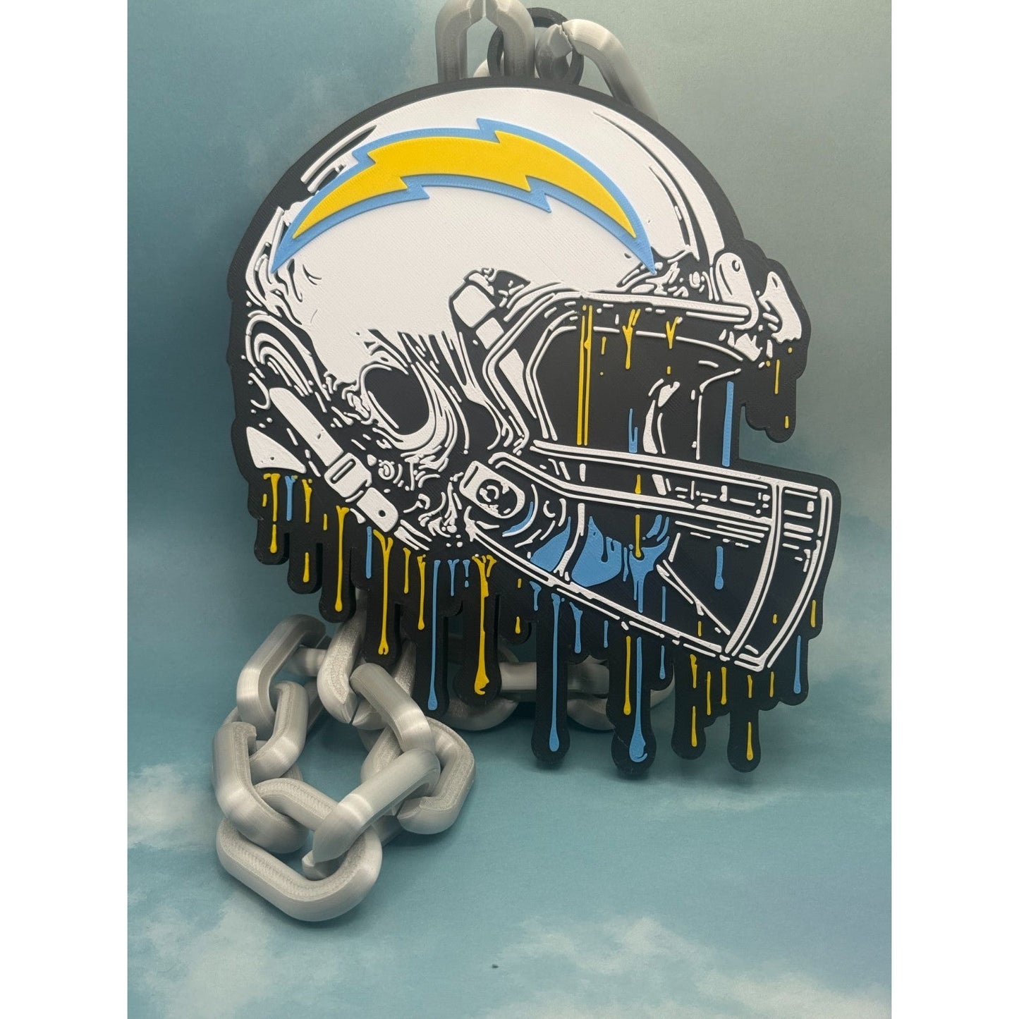 Los Angeles Chargers Helmet Drip, Oversized Necklace, Hype Chain 'Charger Power'