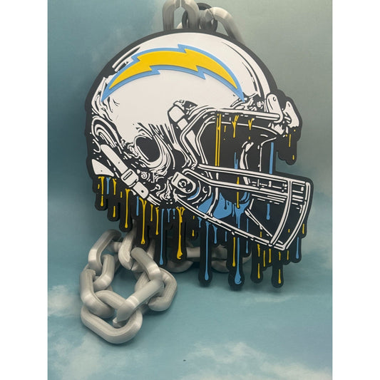 Los Angeles Chargers Helmet Drip, Oversized Necklace, Hype Chain 'Charger Power'