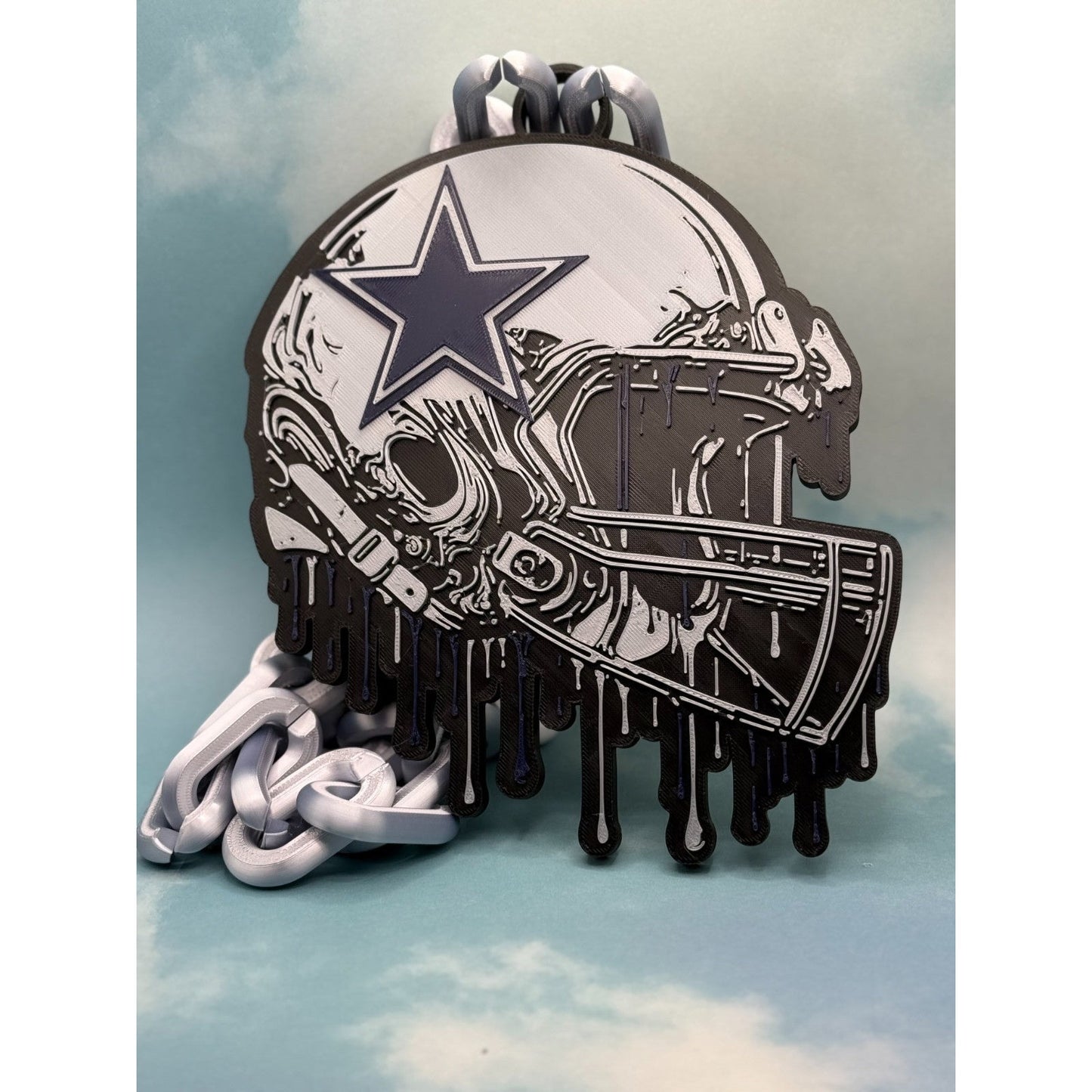 Dallas Cowboys Helmet Drip Hype Chain Necklace "How 'Bout Them Cowboys!"