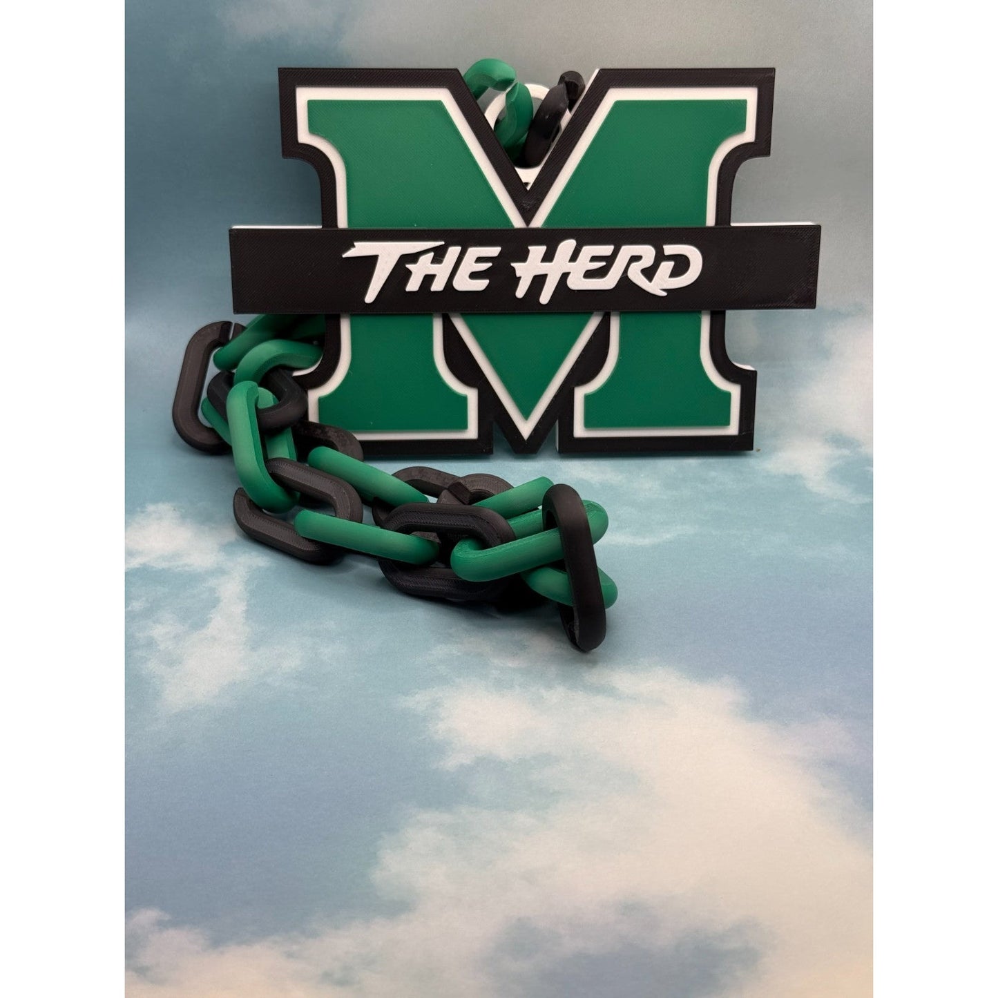 Marshall Thundering Herd Logo Oversized Necklace, Hype Chain "Thundering Herd"