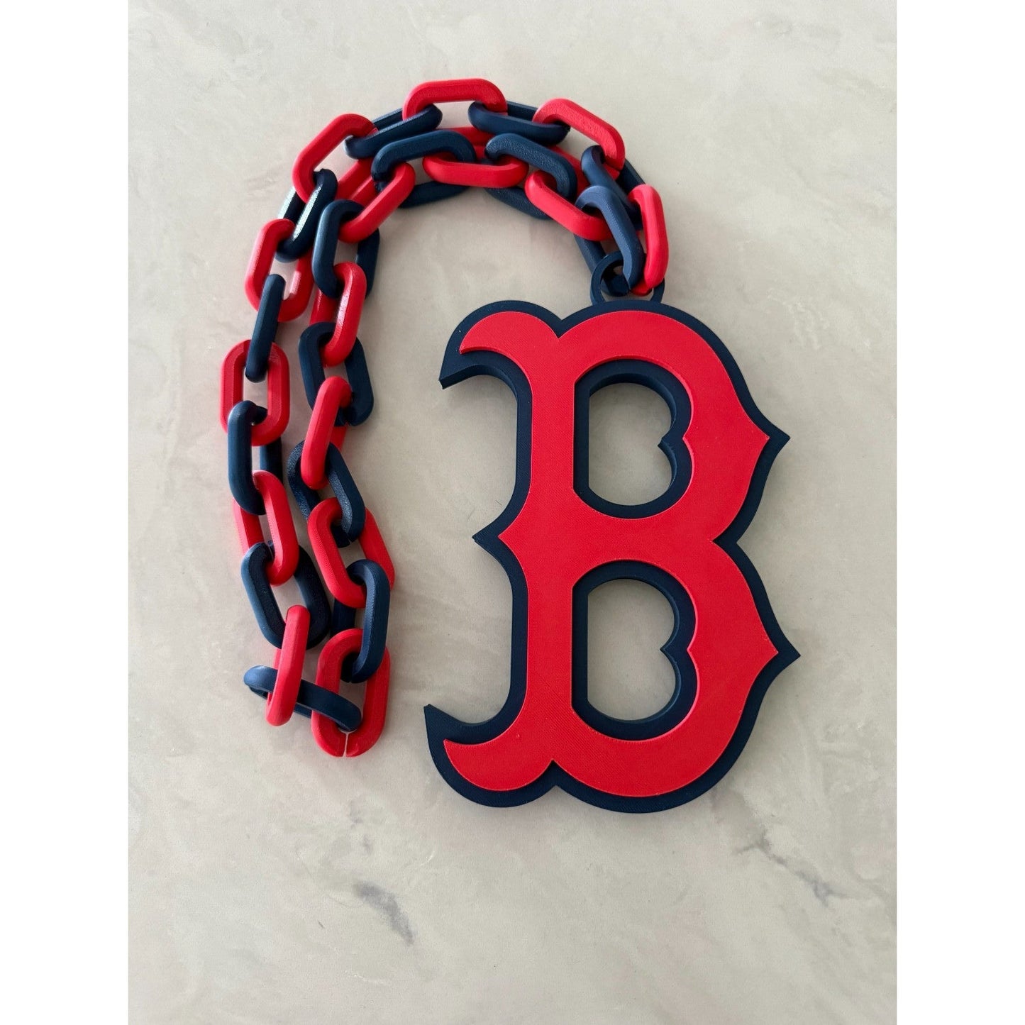 Boston Red Sox Oversized Logo Fan Pendant and Chain Handmade 3D