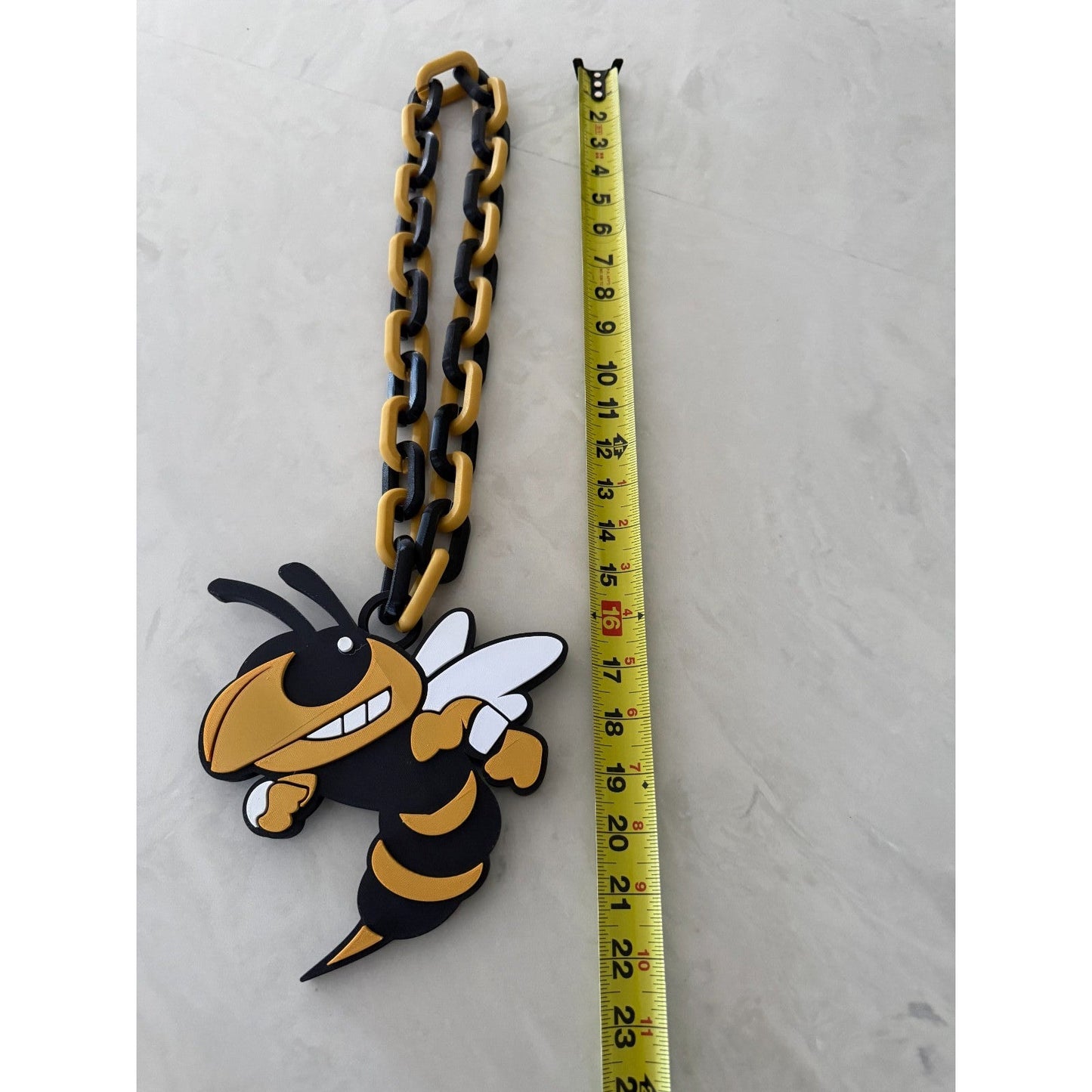 Georgia Tech Yellow Jackets Oversized Chain Necklace "Progress And Service"