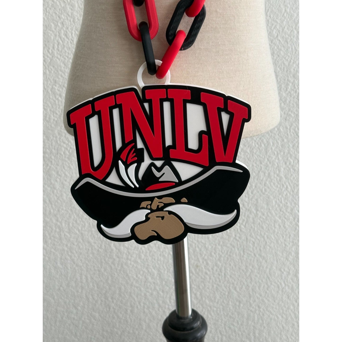 UNLV Rebels Logo Oversized Necklace, Pendant Chain "The Runnin' Rebels"