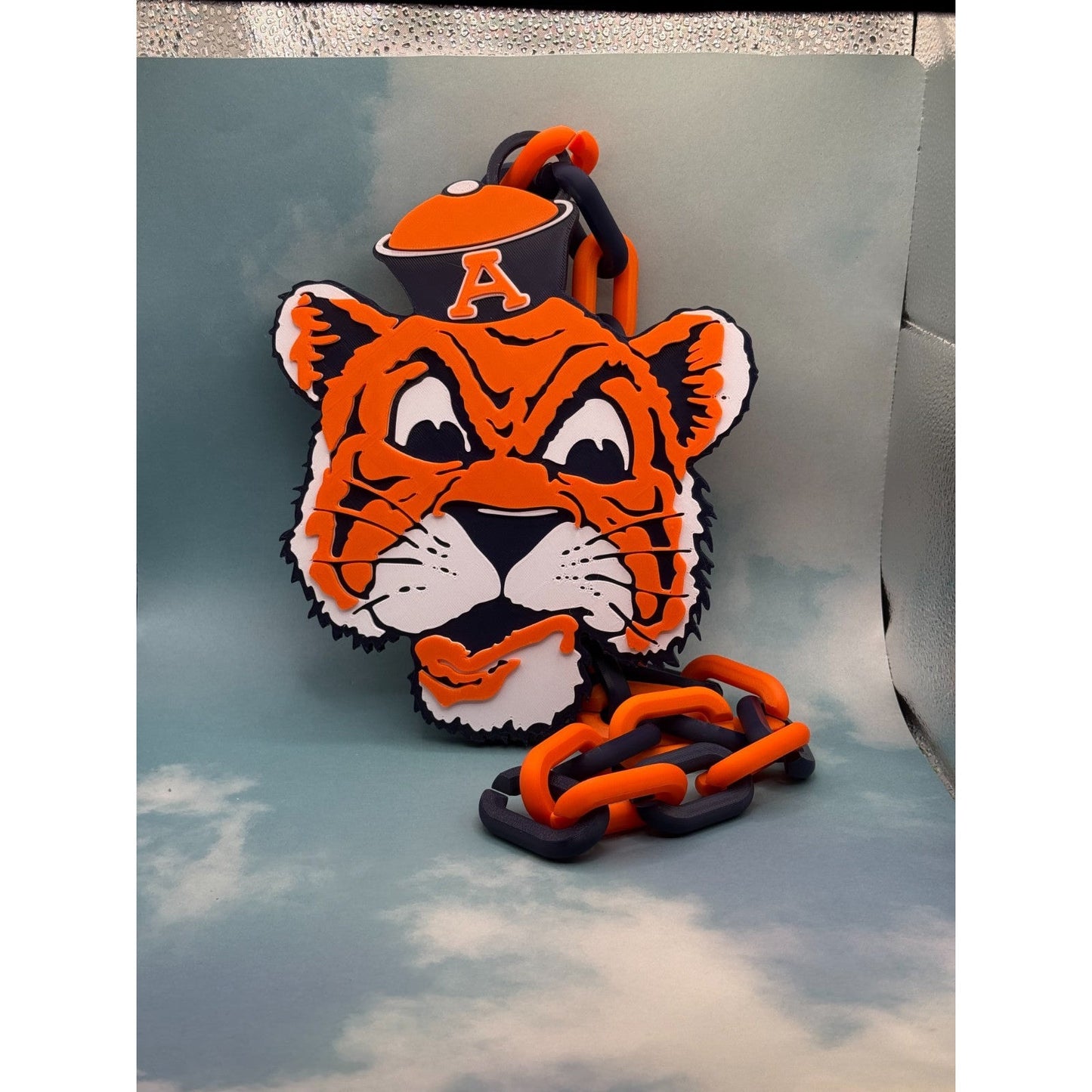 Auburn Tigers Retro Logo Oversized Necklace, Hype Chain “War Eagle”