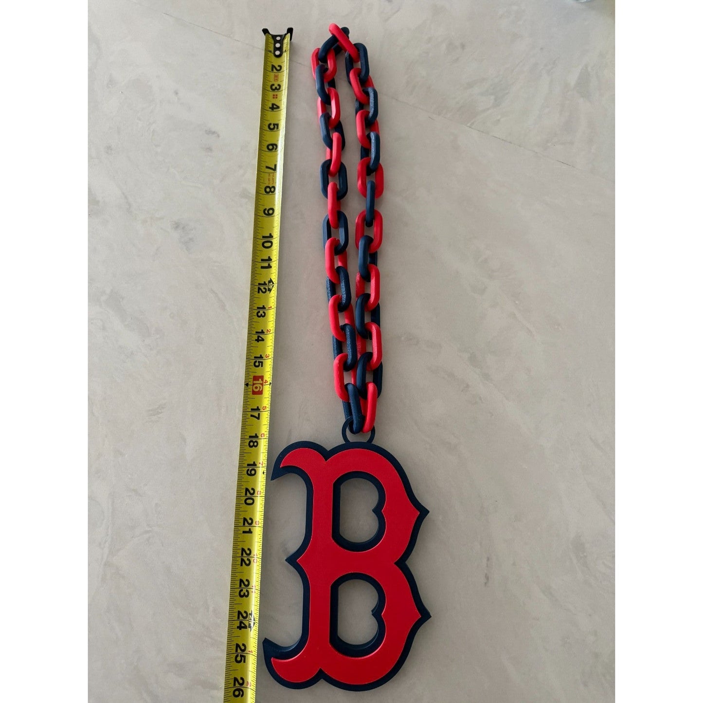 Boston Red Sox Oversized Logo Fan Pendant and Chain Handmade 3D
