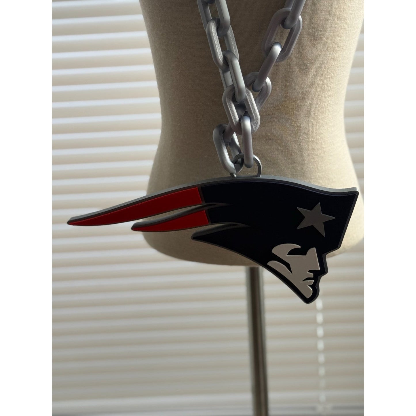New England Patriots Oversized Hype Chain & Logo Pendant HandMade 3D Printed