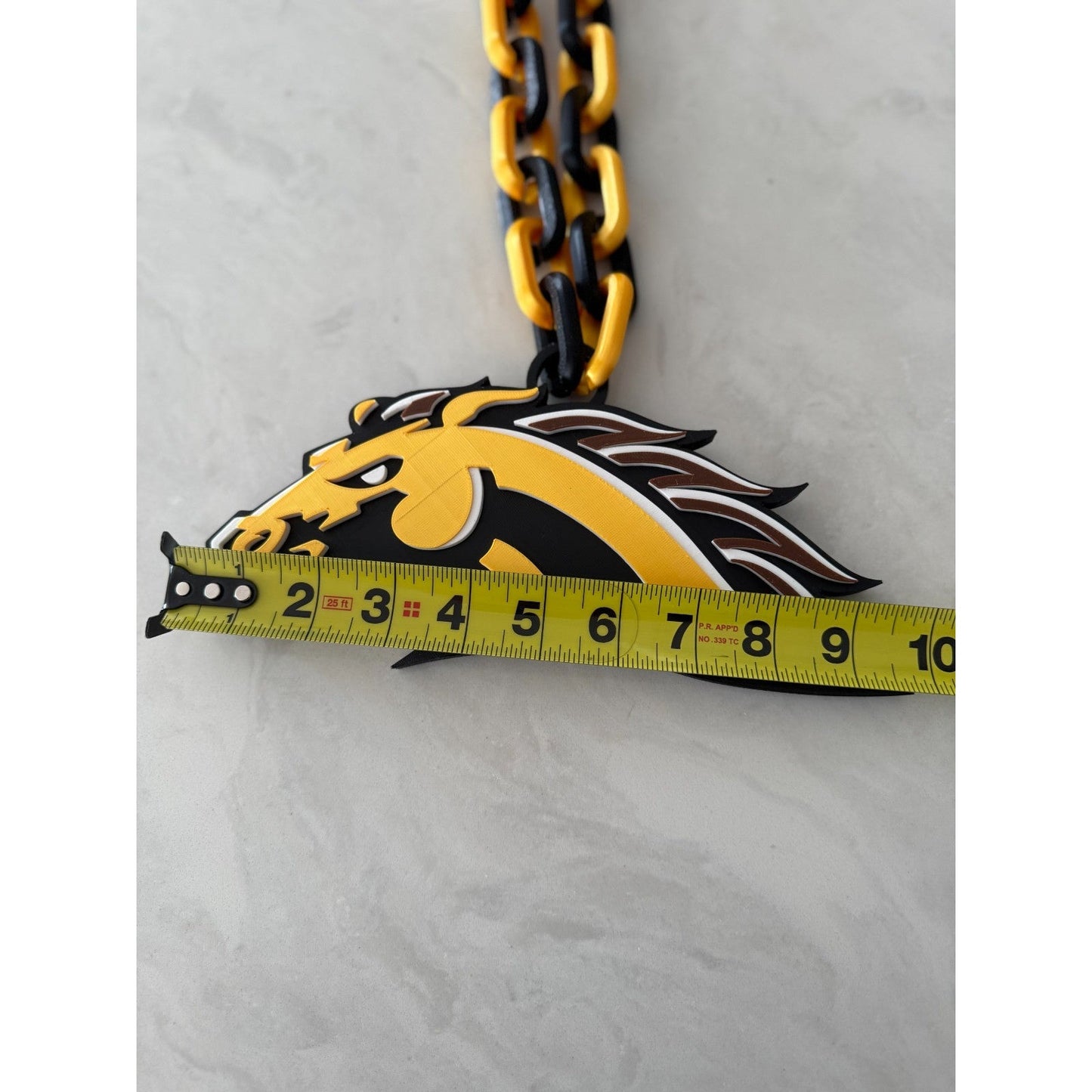 Western Michigan Broncos Logo Oversized Necklace, Pendant Chain,"Row the Boat"