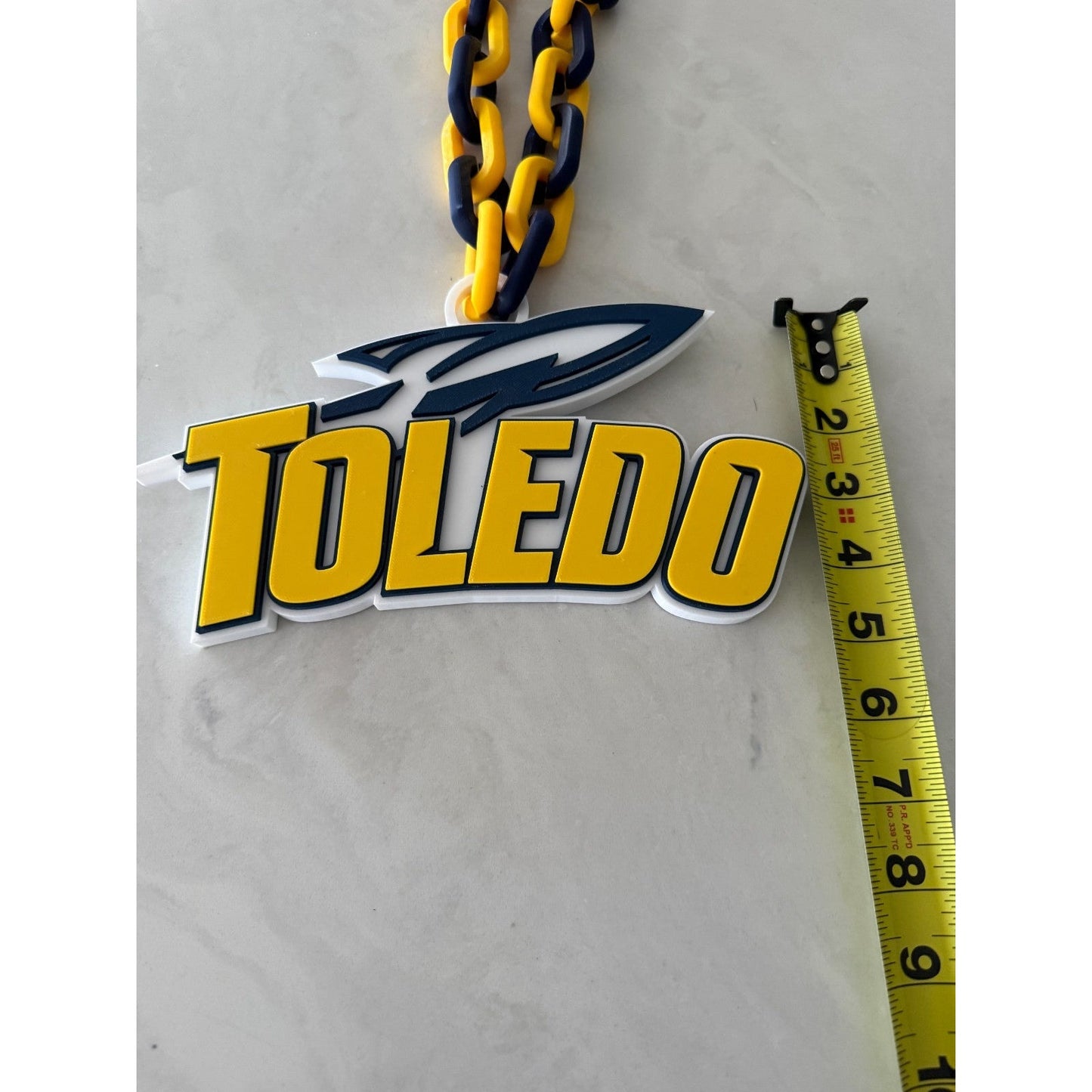 Toledo Rockets Logo Oversized Necklace, Pendant Chain,Show Your Rocket Pride