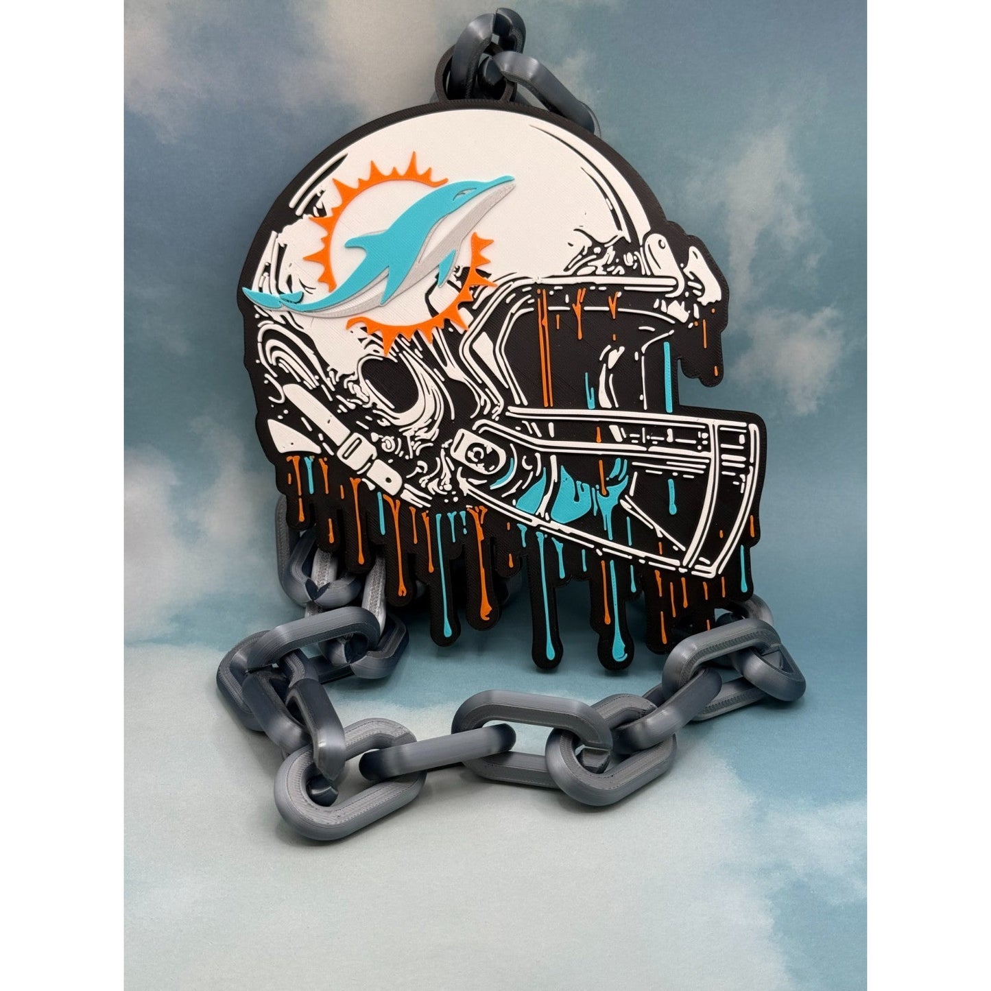 Miami Dolphins Helmet Logo Fan Drip Hype Chain