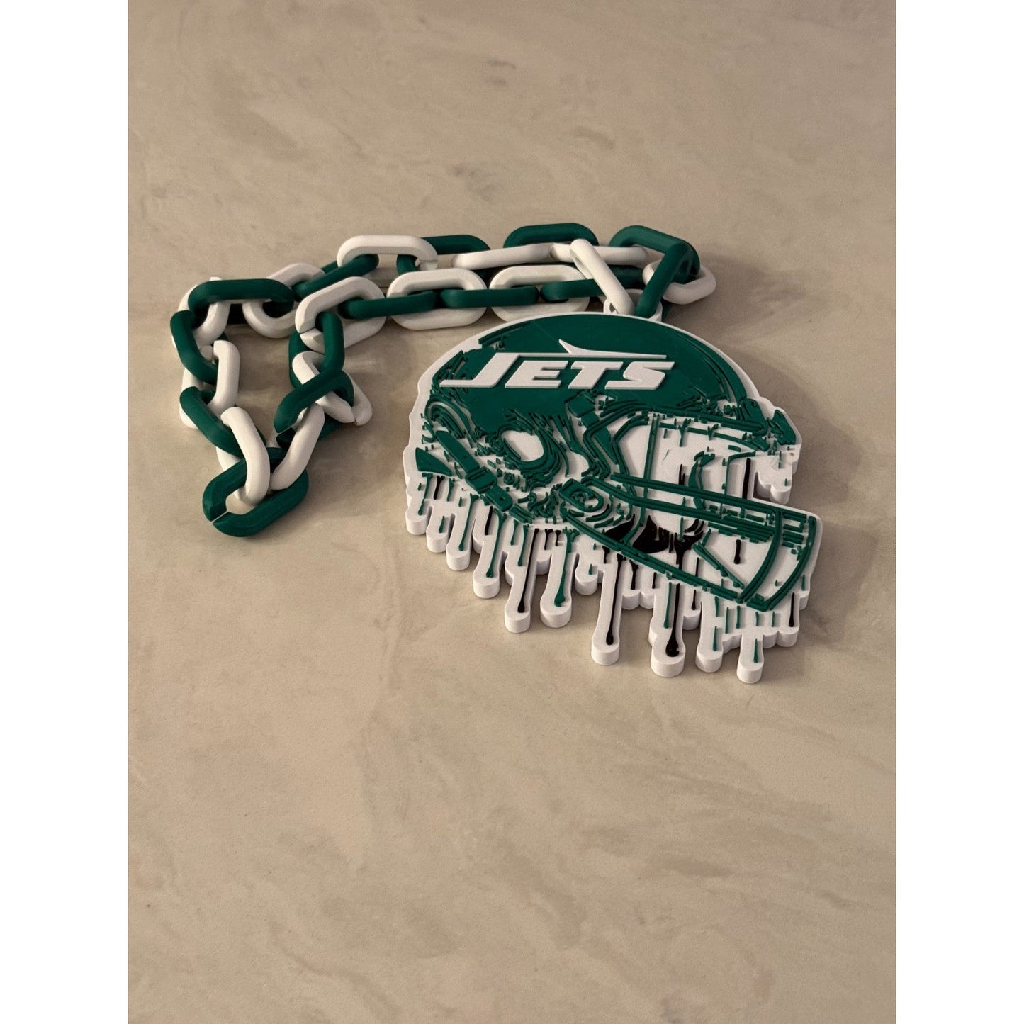 New York Jets Helmet Drip Oversized Pendant Hype Chain  “Play Like a Jet”,