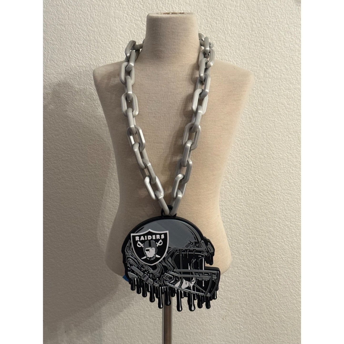 Helmet Drip Las Vegas Raiders Oversized Hype Necklace & Chain "Raider Nation"