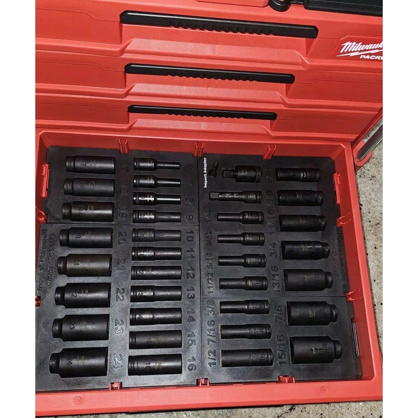 Fits Milwaukee 49-66-6805 36pc Socket Set PACKOUT Drawer Insert (Insert Only)
