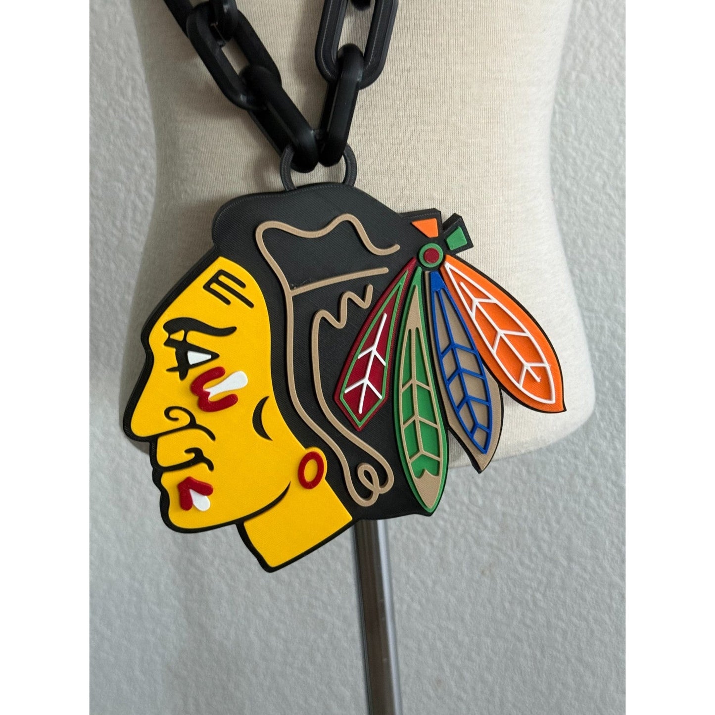 Chicago Blackhawks Oversized Fan Necklace, Hype Chain