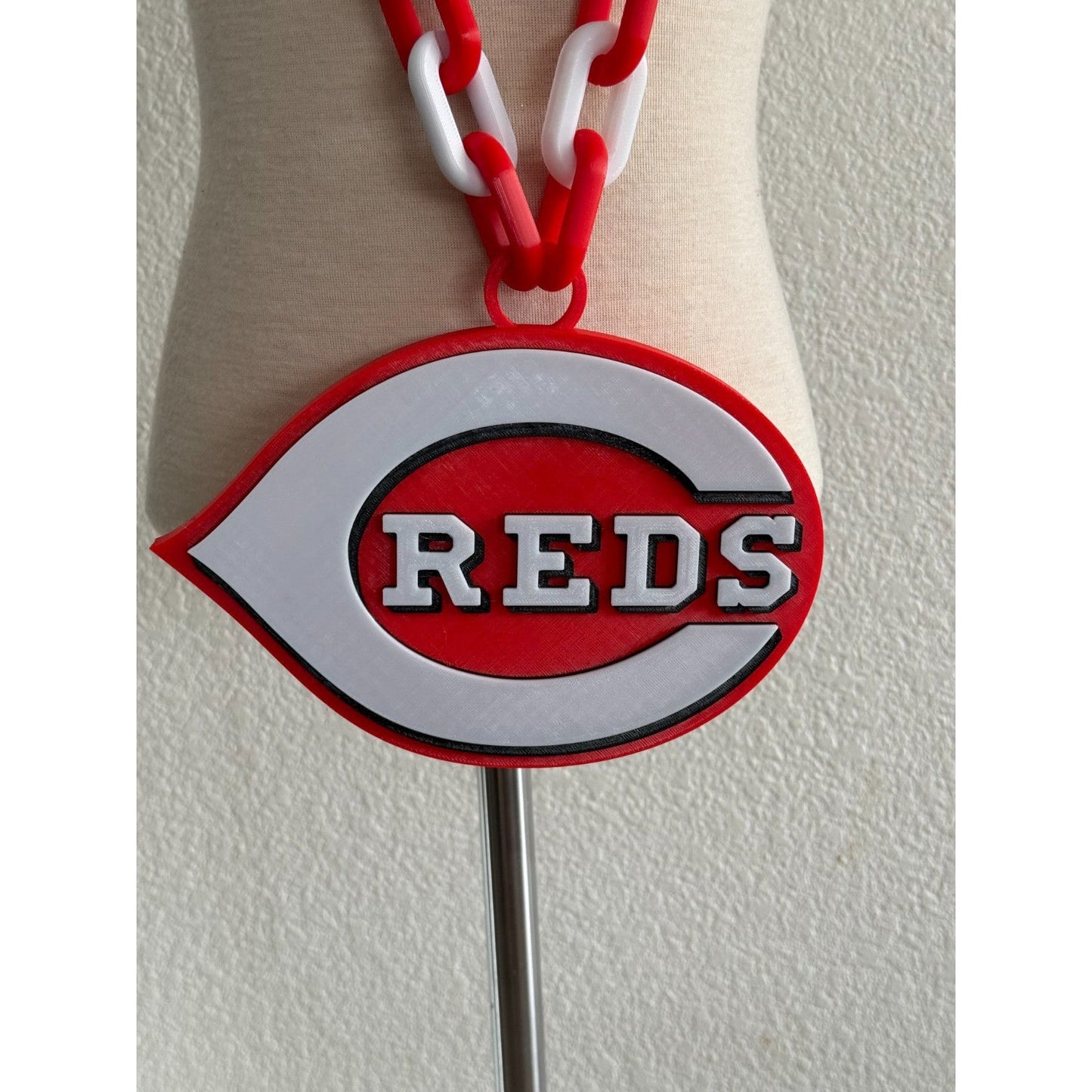 Cincinnati Reds Oversized Fan Logo Necklace Pendant 3D Printed