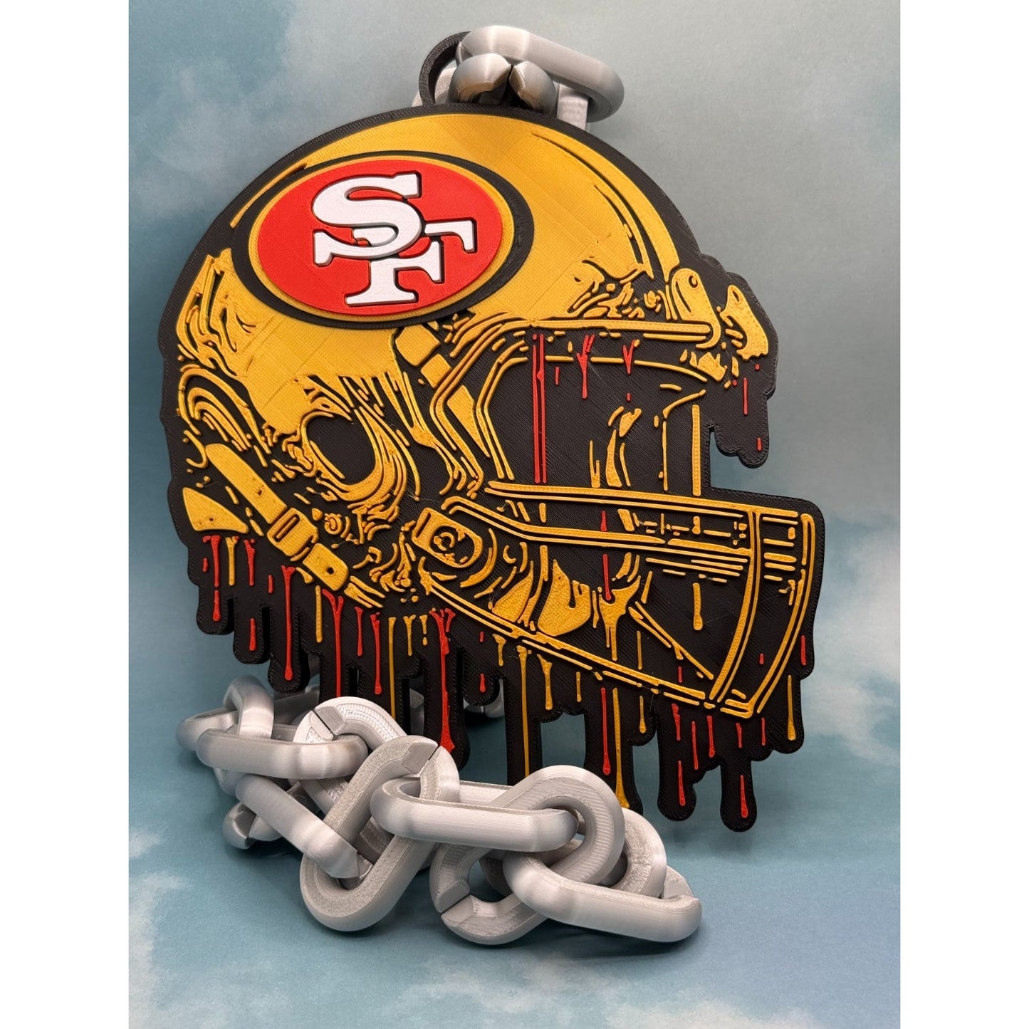 San Francisco 49ers Oversized Helmet Drip Hype Chain "NINER GANG BABY!"