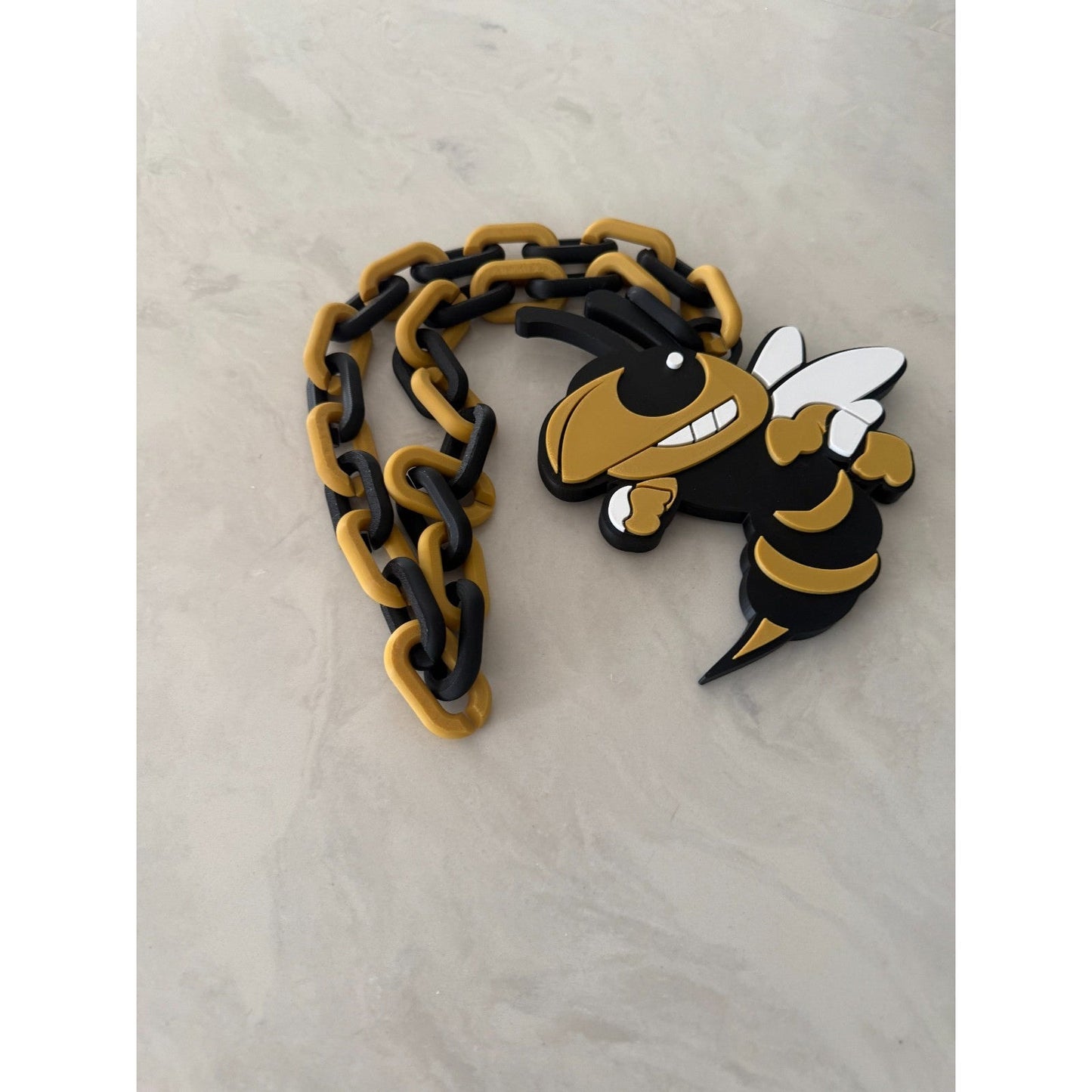 Georgia Tech Yellow Jackets Oversized Chain Necklace "Progress And Service"