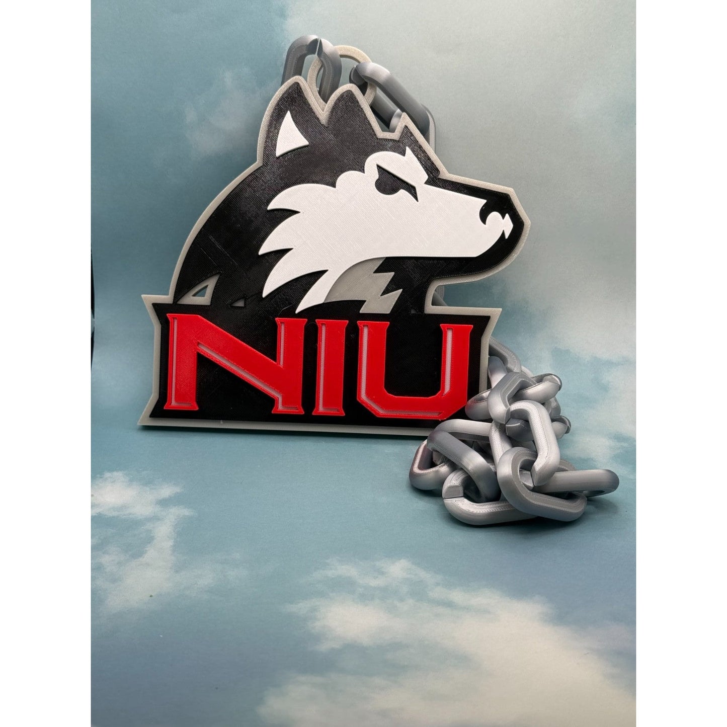 Northern Illinois Huskies Logo Oversized Necklace, Pendant Chain