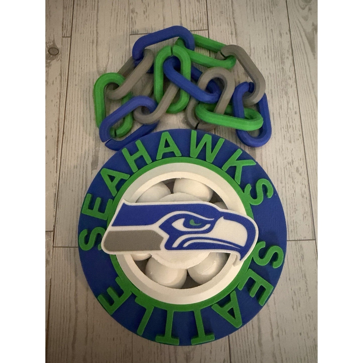 Seattle Seahawks Custom Spinner Pendant Necklace42”Chain Link Chain3DPrintedPLA