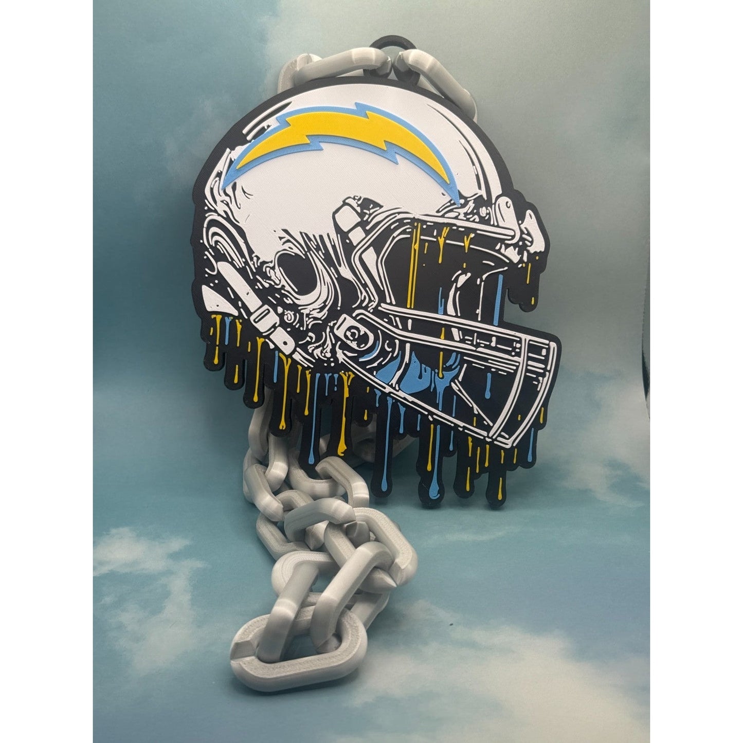 Los Angeles Chargers Helmet Drip, Oversized Necklace, Hype Chain 'Charger Power'