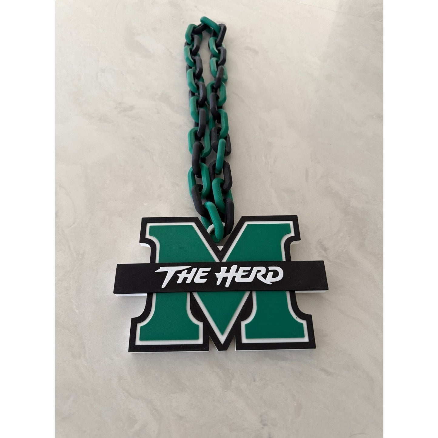Marshall Thundering Herd Logo Oversized Necklace, Hype Chain "Thundering Herd"